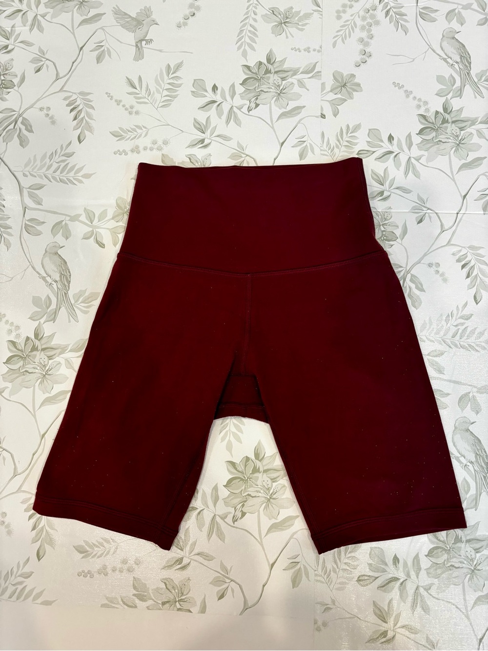 High-Waist Burgundy Women’s Bike Shorts